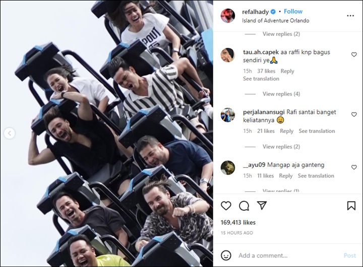 Sama-sama Mangap, Beda Vibes Raffi Ahmad dan Refal Hady Saat Naik Roller Coaster