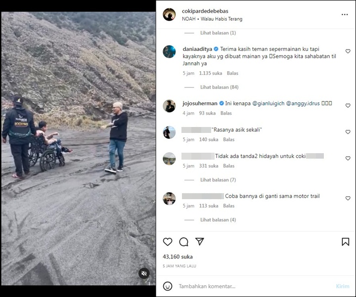 Coki Pardede Tarik Kursi Roda Komika Ini, Sampai Dikomentari Joshua Suherman