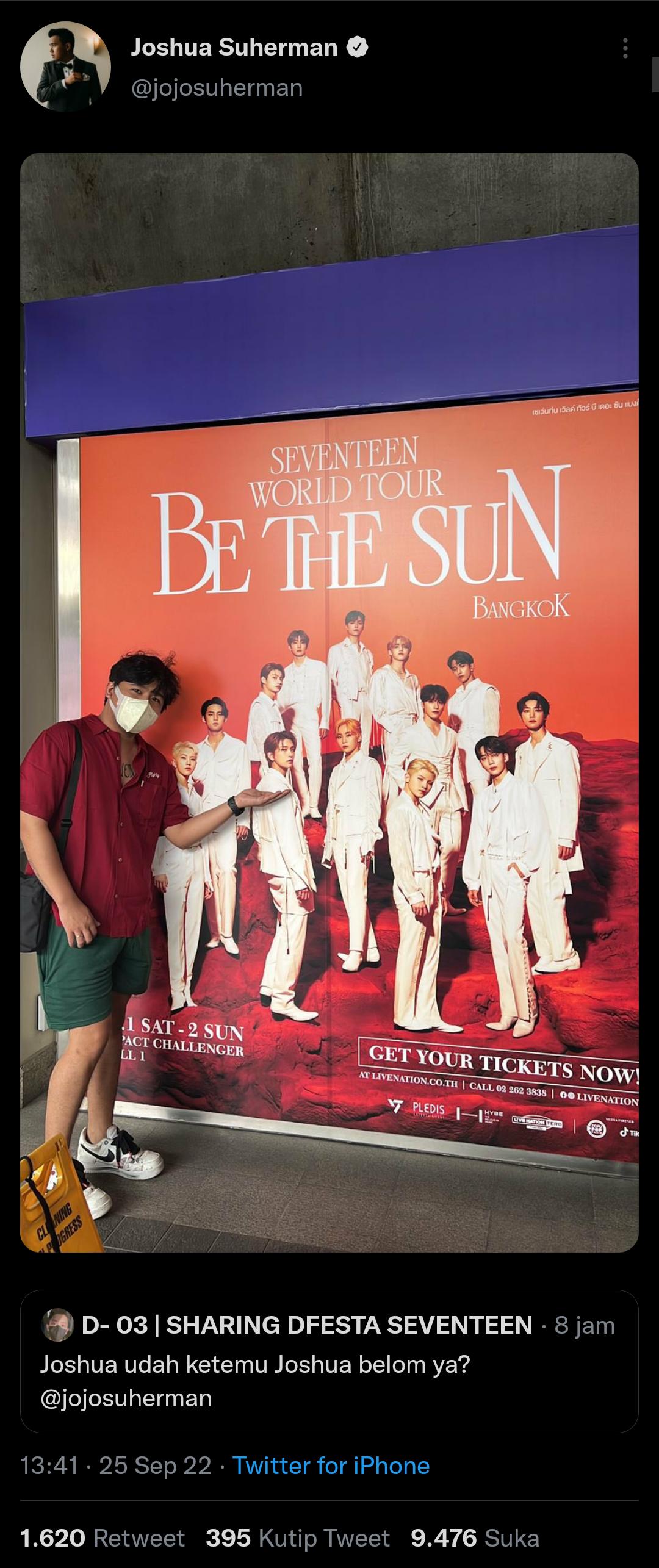 Joshua Suherman Balas Savage Ditanya Sudah Ketemu Member SEVENTEEN yang Miliki Nama Mirip