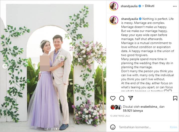 11 Tahun Jadi Istri David Herbowo, Pandangan Shandy Aulia Soal Pernikahan Bahagia Tuai Persetujuan