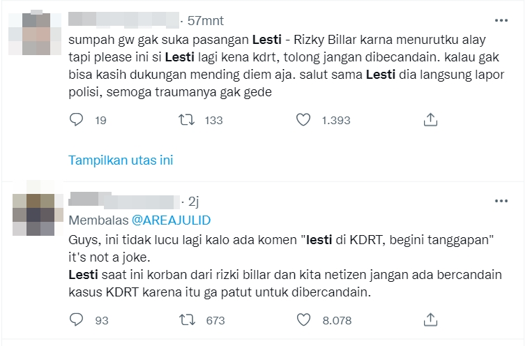 Trending Twitter, Lesti Kejora Ramai Dikasihani Karena Banyak Muncul Komentar Ini