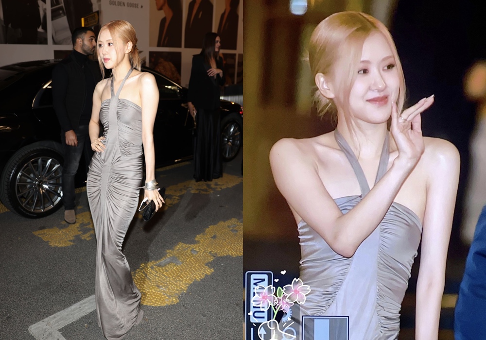 Rose Tampil Elegan dengan Dress Silver Seksi di After Party YSL, Aura Mewahnya Tuai Sorotan