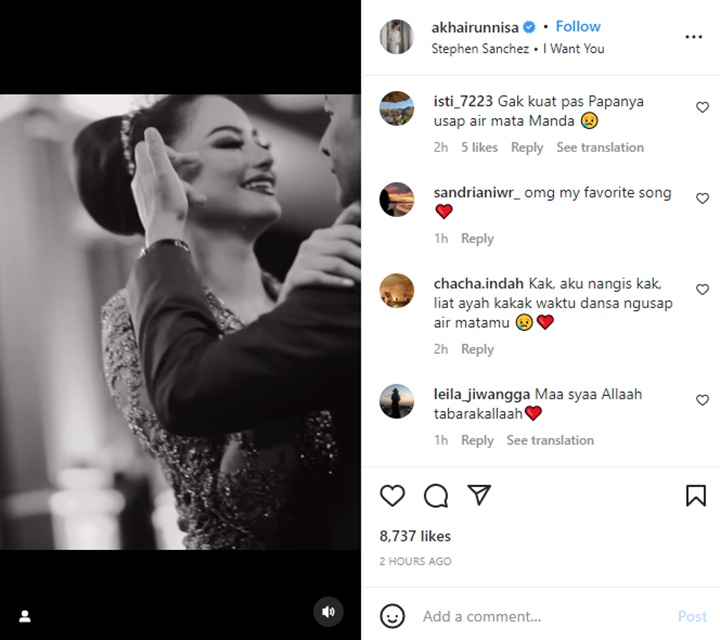 Amanda Adik Maudy Ayunda Bagikan Kompilasi di Momen Resepsi, Hal Ini Paling Nyesek