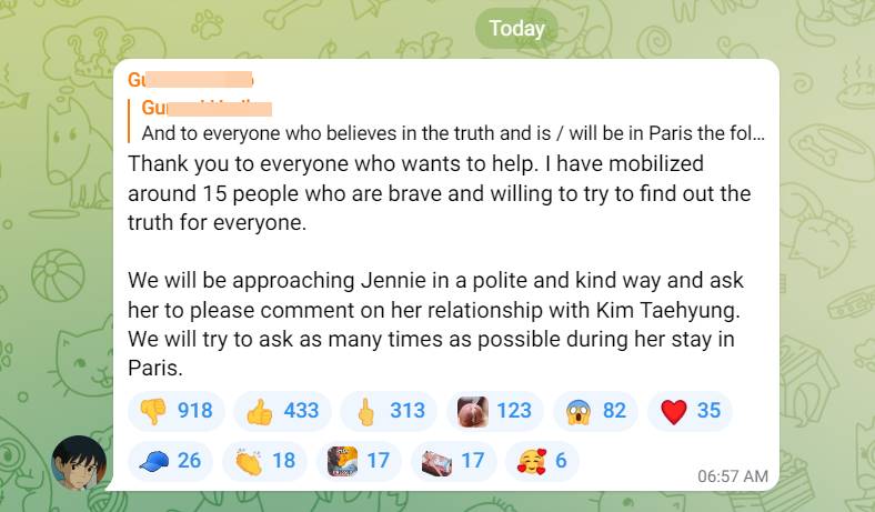 GH mengungkapkan bahwa ia membentuk tim untuk menemui Jennie BLACKPINK di Paris