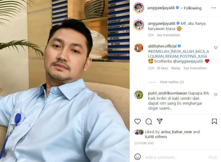 Angga Wijaya Curhat Cuma Jadi Karyawan Biasa