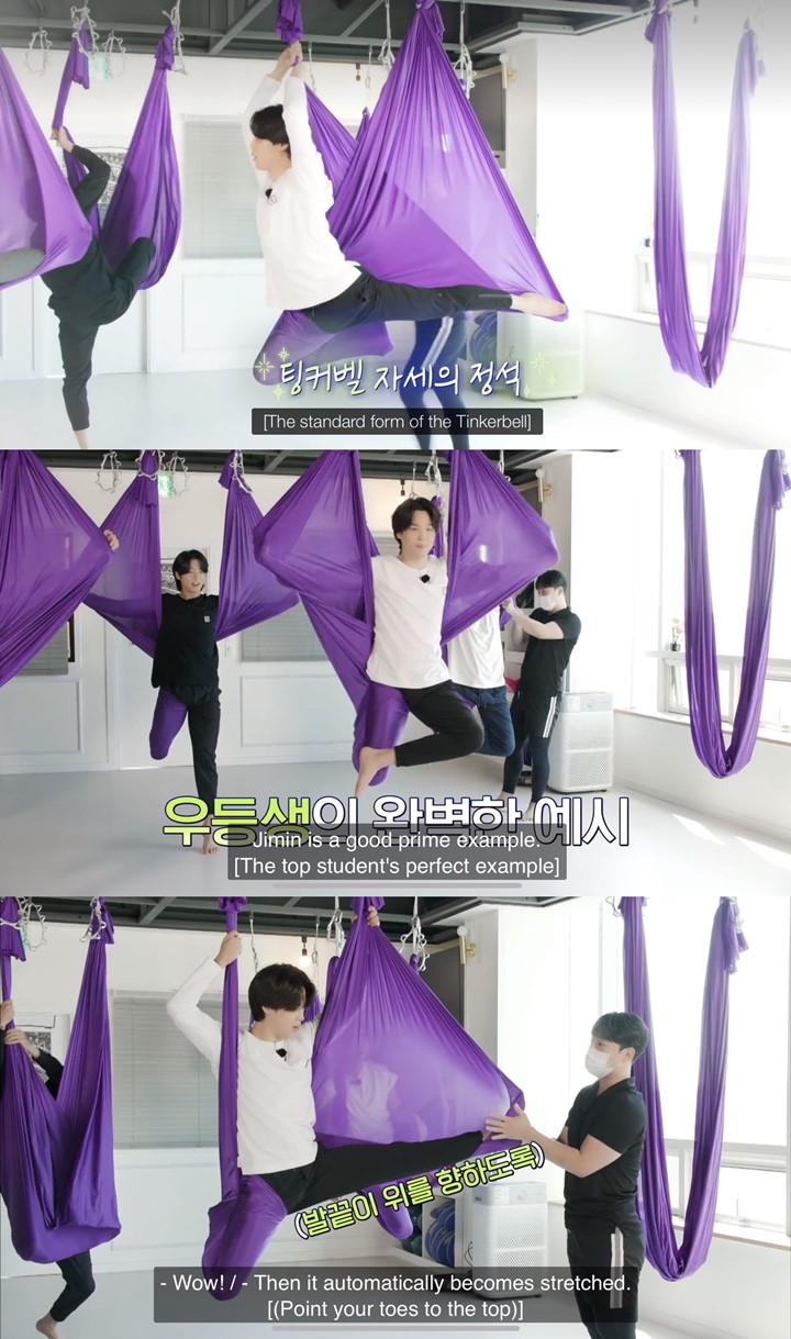BTS Lakukan Flying Yoga Bareng, Jimin Buat Pose Paling Instagramable