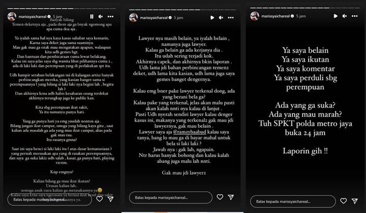 Bocorkan Status Close Friend Rizky Billar, Marissya Icha: Itu Namanya Punya Hati