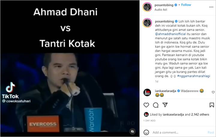 Posan Tobing Bahas Video Jadul Tantri KotaK Debat dengan Ahmad Dhani, Singgung Attitude