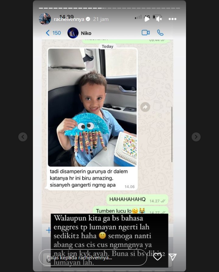 Akur Bak Bestie, Rachel Vennya Bongkar Chat dengan Okin Eks Suami: Tumben Lucu