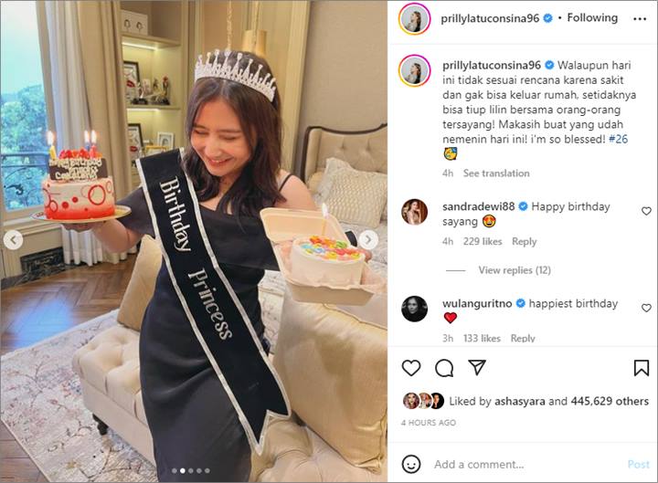Momen Ultah Tak Berjalan Sesuai Rencana, Prilly Latuconsina Tetap Semringah