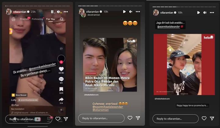 Putranya Tampil Mesra dengan Loly Putri Nikita Mirzani, Olla Ramlan Titip Pesan: Happy Terus