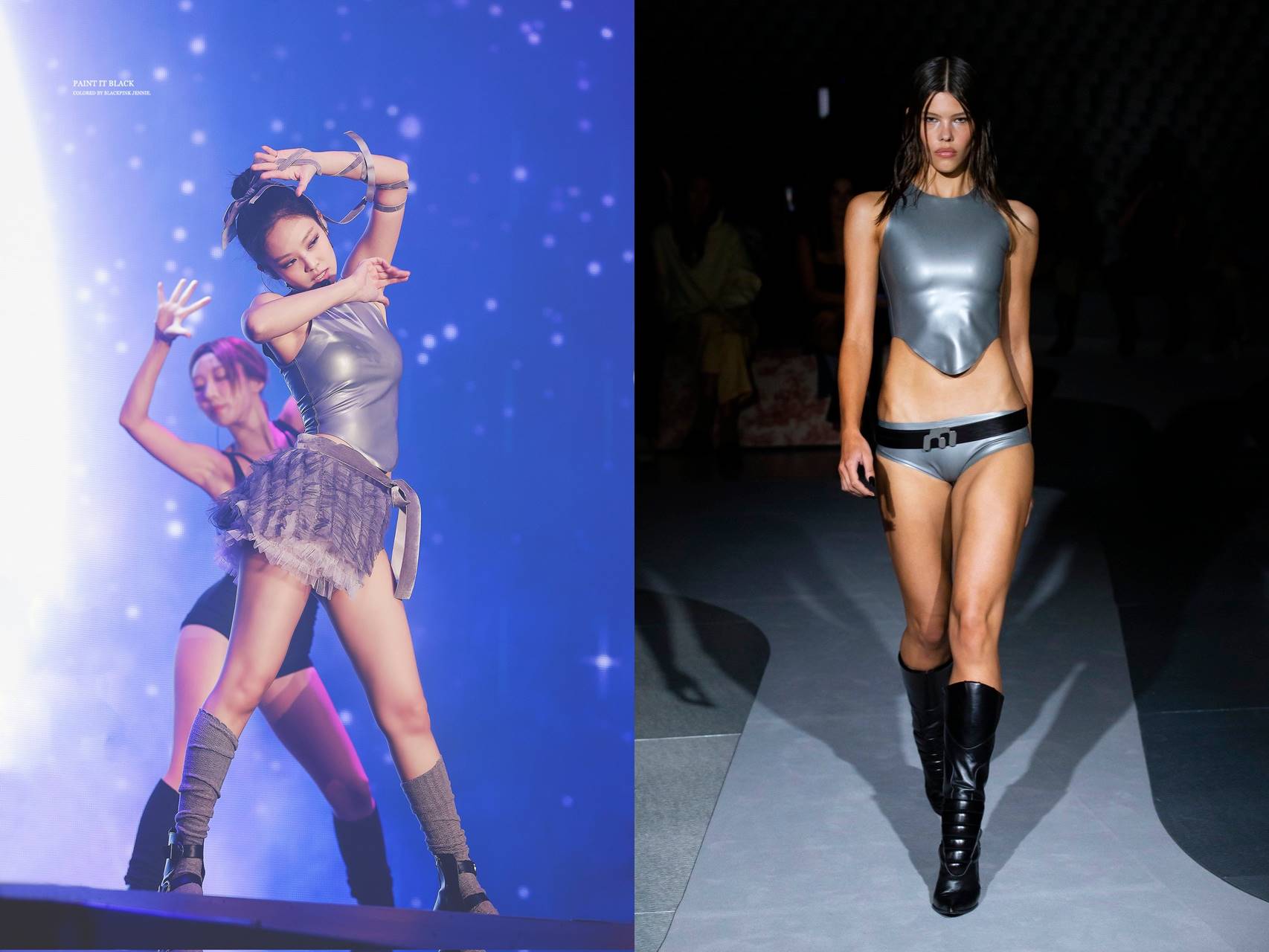 Jennie BLACKPINK vs model memakai outfit sama