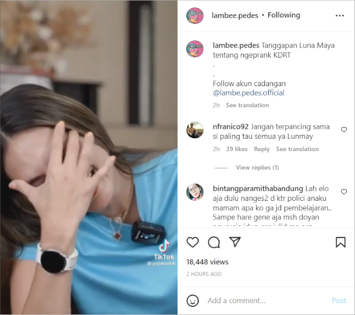 Luna Maya Dipuji Bijak Usai Ikut Komentari Soal Prank KDRT Baim-Paula