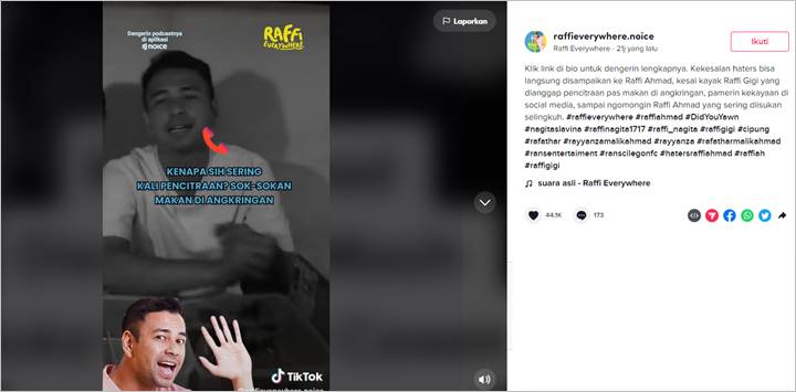 Raffi Ahmad \'Skakmat\' Haters Usai Dituding Makan di Angkringan Cuma Pencitraan