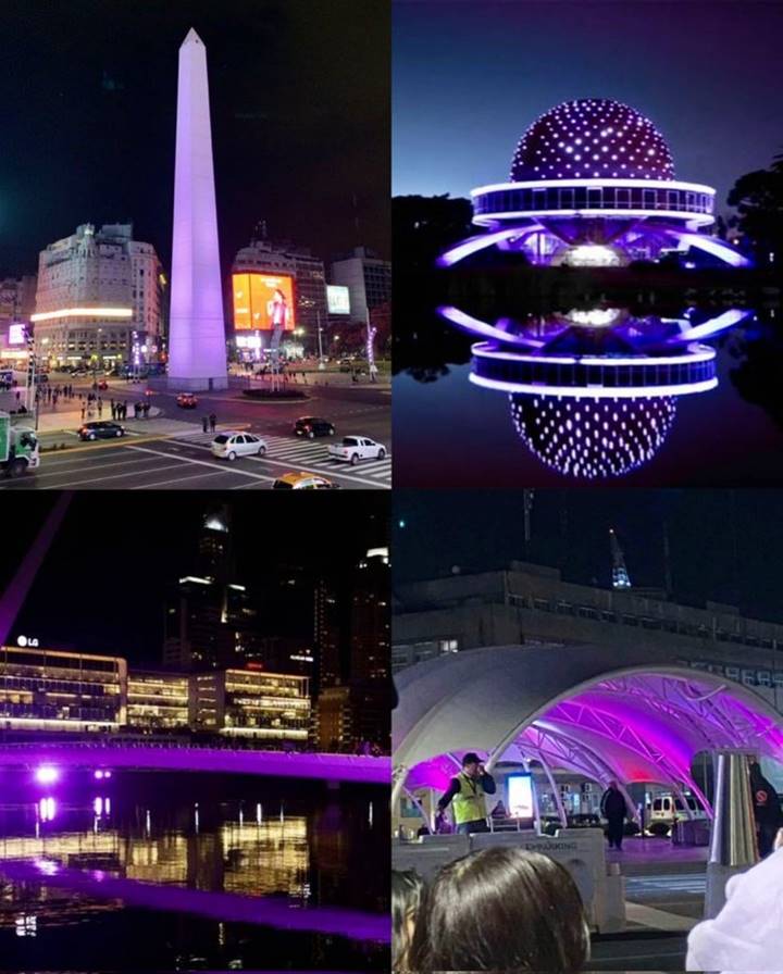 Didatangi Jin BTS, Landmark Hingga Alam Argentina Jadi Serba Ungu