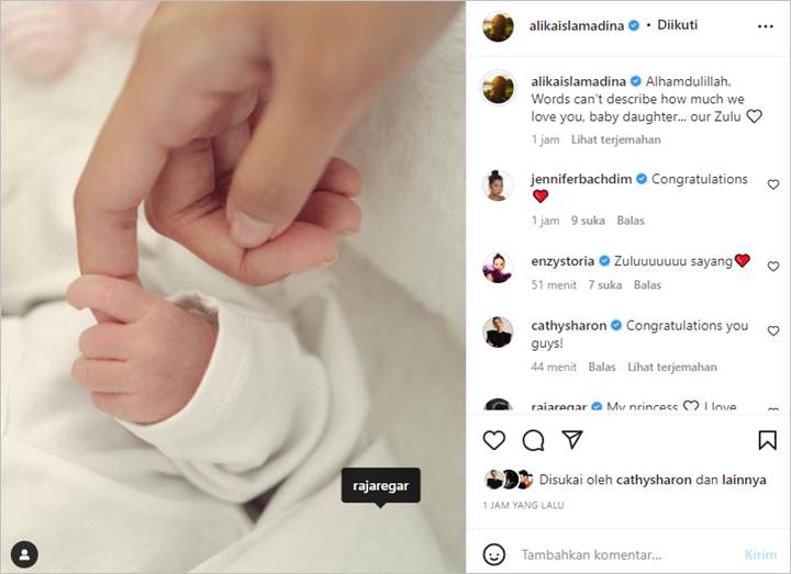Alika Islamadina Pajang Foto Super Gemas Usai Melahirkan Putri Pertama