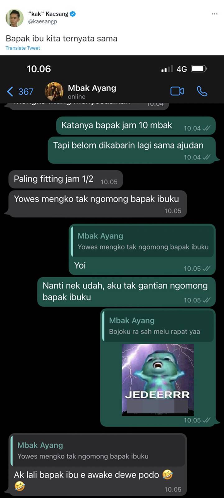 <i>'Bapak ibu kita ternyata sama'</i>