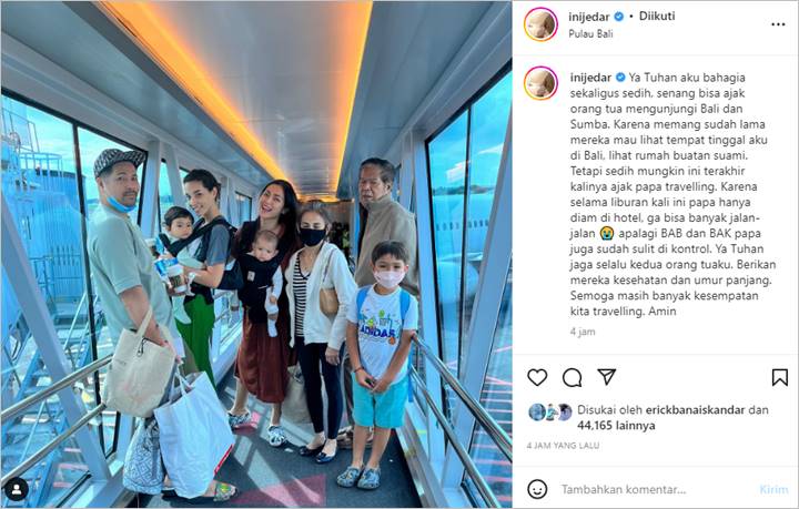 Jessica Iskandar Curhat Bahagia Sekaligus Sedih Saat Ajak Ortu Kunjungi Bali dan Sumba