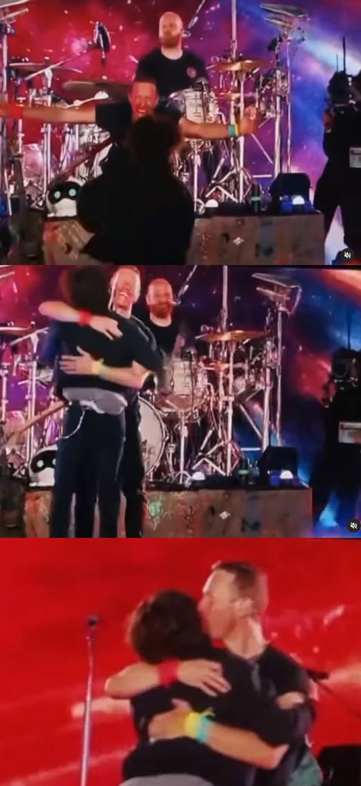 Momen Haru Jin BTS Peluk Chris Martin di Konser Coldplay, Ada Fakta Menyentuh