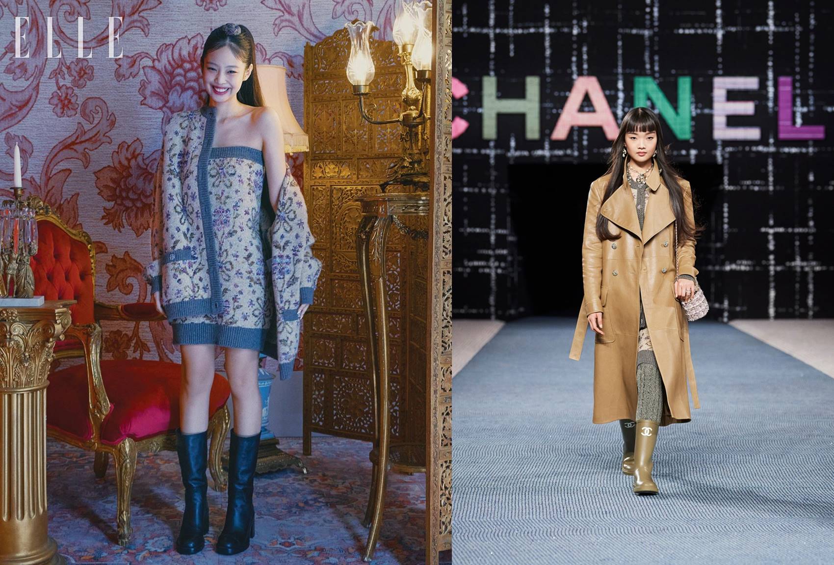 Perbandingan potret Jennie dan model Chanel
