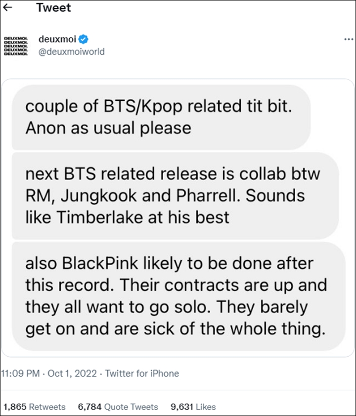 Akun Centang Biru Prediksi BLACKPINK Bakal Segera Bubar