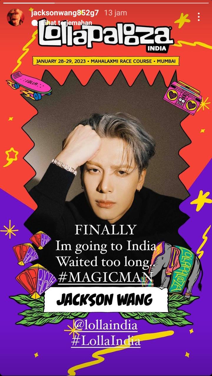 Jackson Wang Jadi Satu-satunya Artis K-Pop yang Tampil di Lollapalooza India