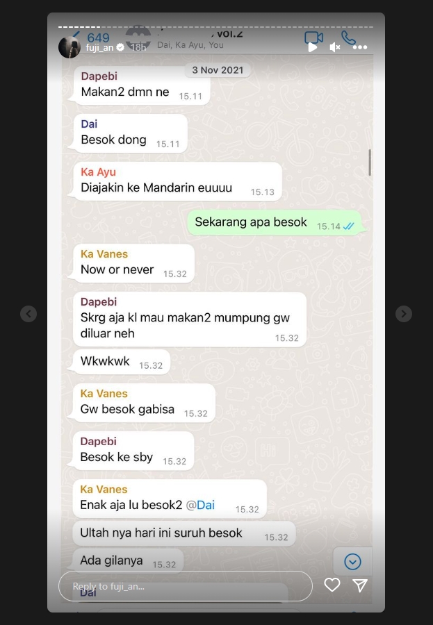 Fuji An Kenang Momen Vanessa Angel Singgung Kedaluwarsa di Chat Terakhir
