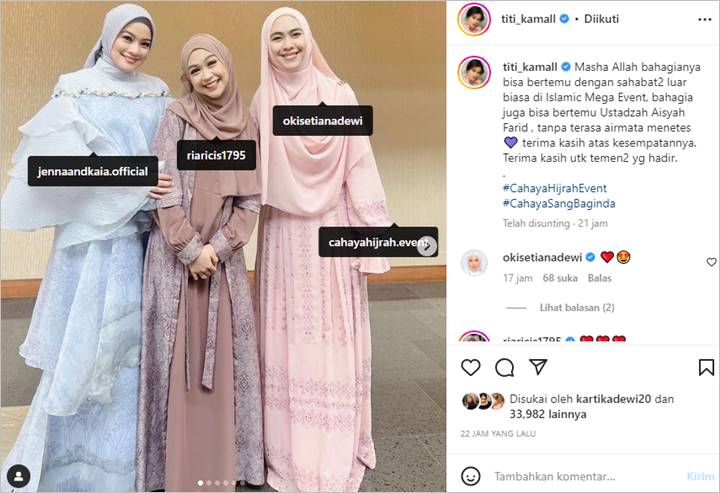 Titi Kamal Sempat Trending di Twitter Gara-gara Penampilan Berhijab