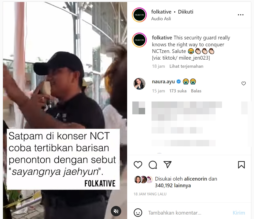 Naura Nangis Lihat Video Petugas Panggil Penonton Konser NCT 127 Sayangnya Jaehyun