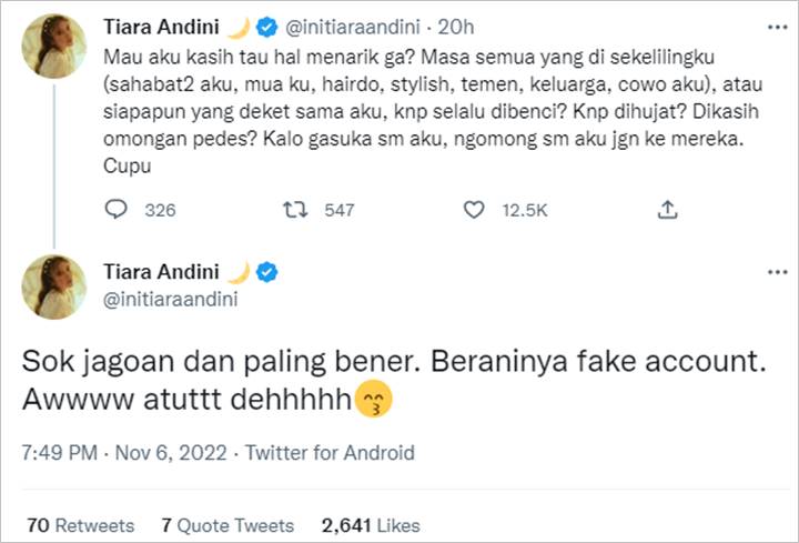 Tiara Andini Curhat Bingung Orang di Sekelilingnya Dihujat Hingga Beri Balasan Pedas
