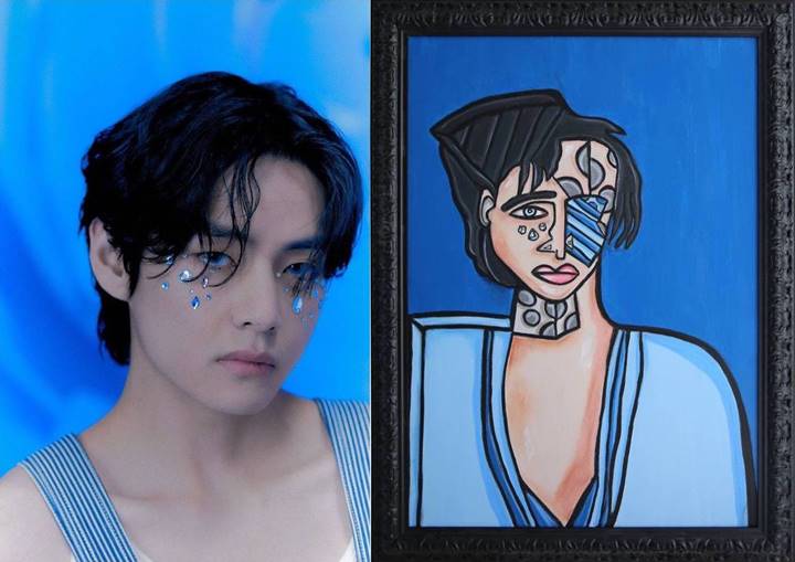 V BTS Jadi Inspirasi Lukisan Seniman Cilik Untuk Tujuan Mulia