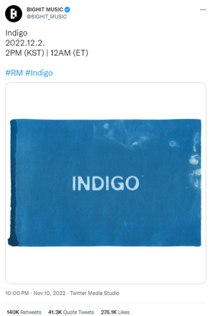 RM BTS Umumkan Detail Album Solo \'Indigo\', Jadwal Rilis Mundur dari Prediksi