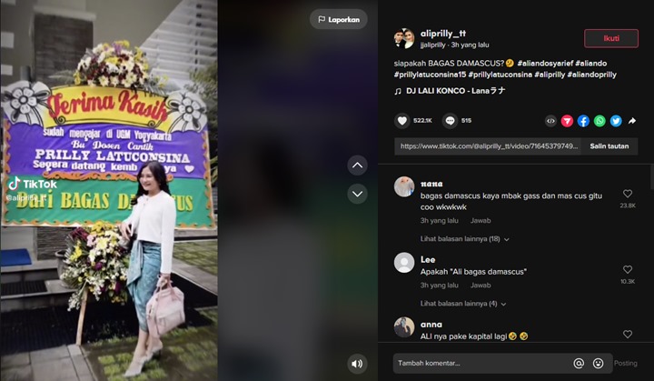 Prilly Latuconsina Dapat Karangan Bunga, Sosok Pengirim Curi Perhatian