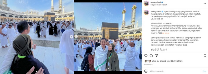 Ayu Dewi dan Suami Umrah