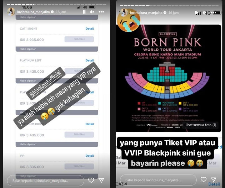 Lucinta Luna Panik Kehabisan Tiket VIP Konser BLACKPINK