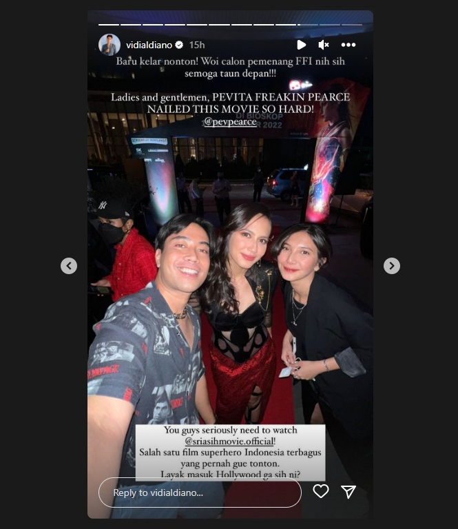 Jatuh Cinta dengan Film \'Sri Asih\', Vidi Aldiano Puji Akting Pevita Pearce
