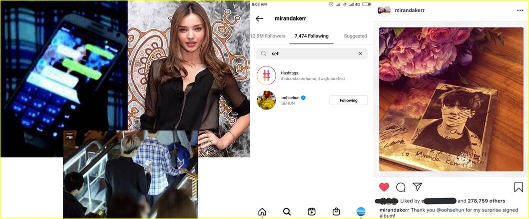 Momen bucin Sehun EXO kepada Miranda Kerr di masa lalu