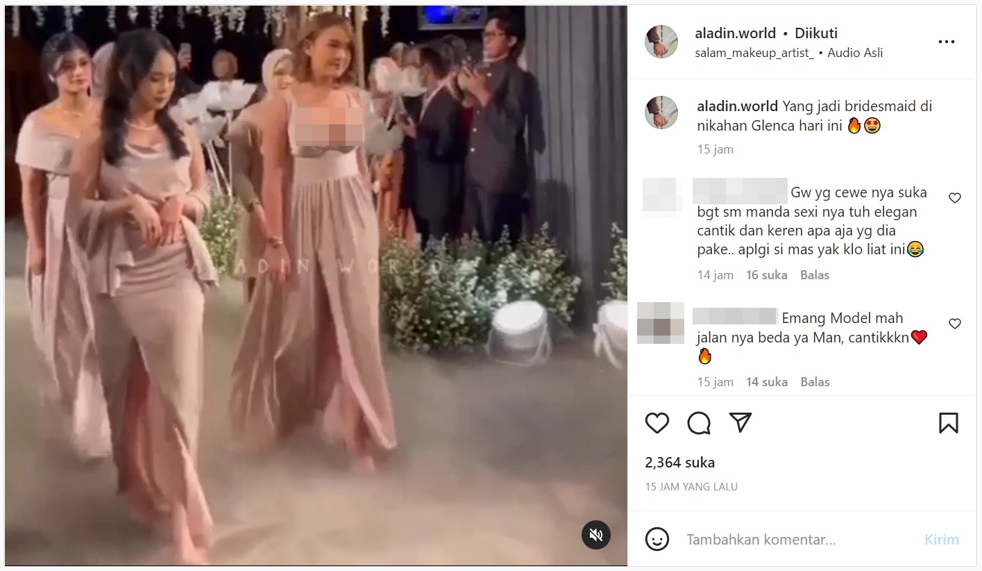 Penampilan Amanda Manopo Disebut Terlalu Terbuka Saat Jadi Bridesmaid di Nikahan Glenca Chysara