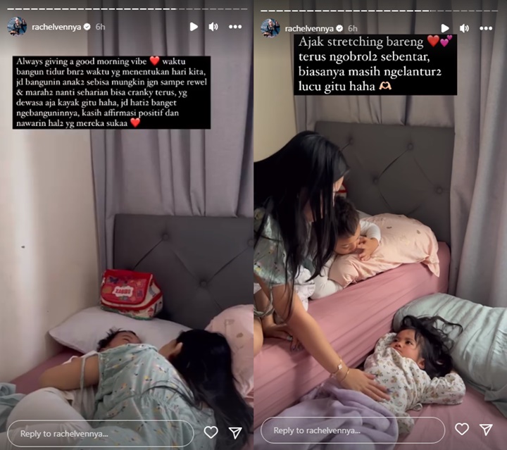 Positif Vibes, Rachel Vennya Tunjukkan Cara Tak Biasa Bangunkan Anak dari Tidur