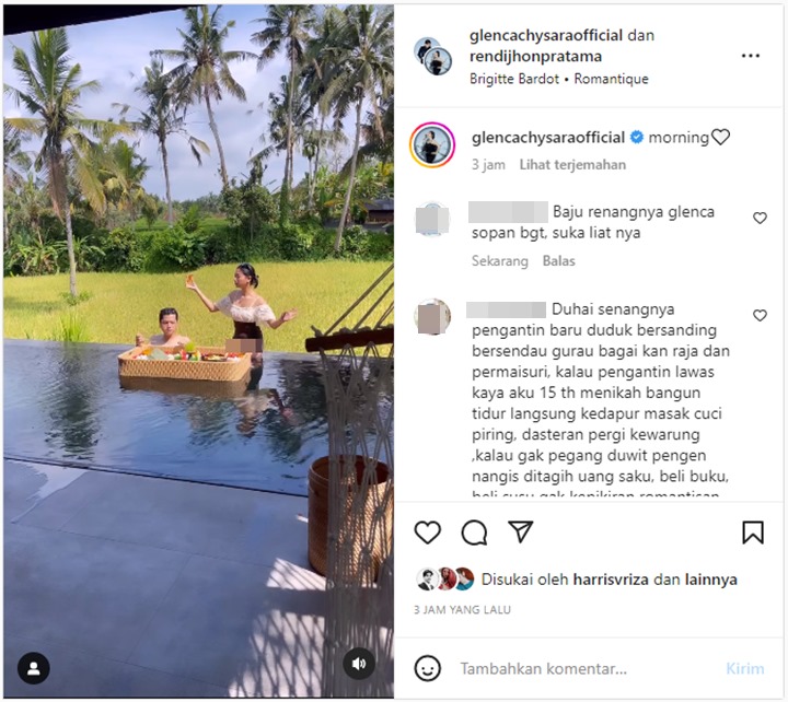 Glenca Chysara Dipuji Gegara Baju Saat Mesra Bareng Suami di Kolam Renang