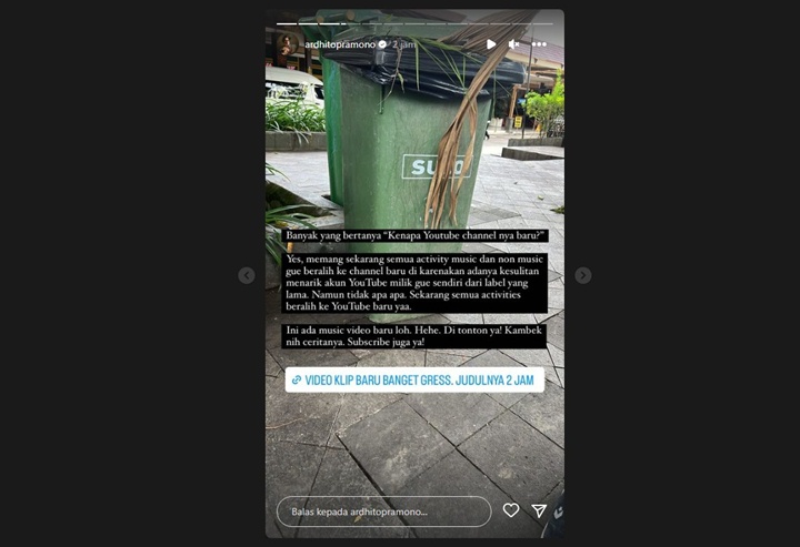 Ardhito Pramono Ungkap Alasan Tak Terduga Usai Buka Channel YouTube Baru