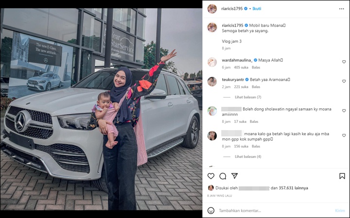 Beli Mobil Mewah Untuk Baby Moana, Ria Ricis: Jangan Nge-reog Lagi ya
