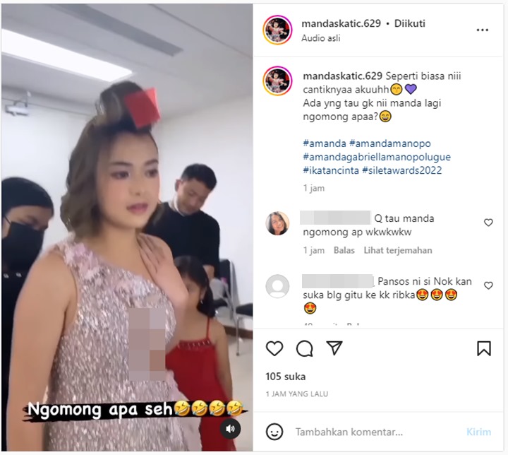 Amanda Manopo Tampil PD Pakai Gaun Terbuka Saat Isi Acara Awards