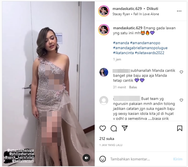 Amanda Manopo Tampil PD Pakai Gaun Terbuka Saat Isi Acara Awards