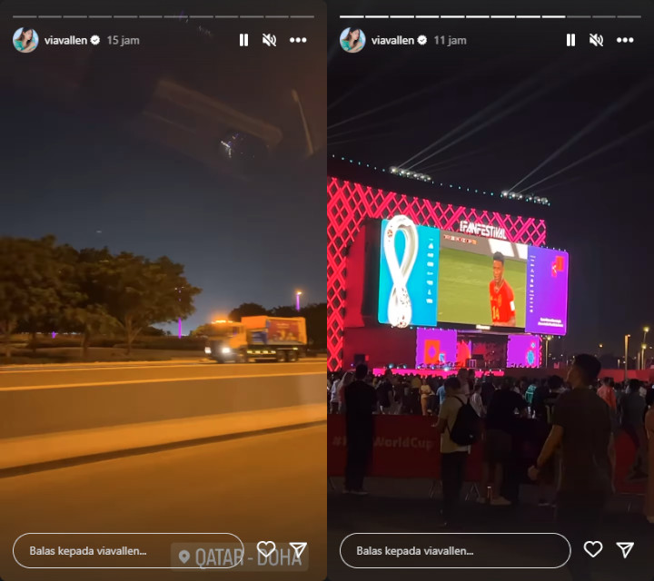 Via Vallen Nonton Piala Dunia 2022 di Qatar Bareng Suami