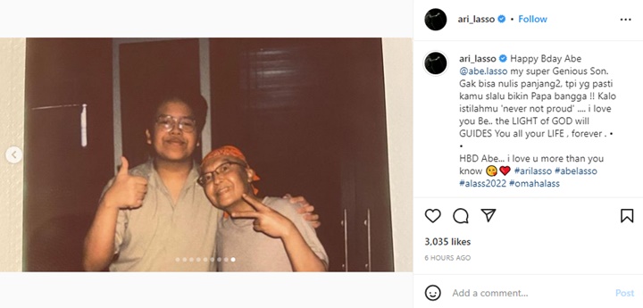 Bikin Mewek, Ari Lasso Tulis Pesan Cinta Untuk Sang Anak yang Ultah