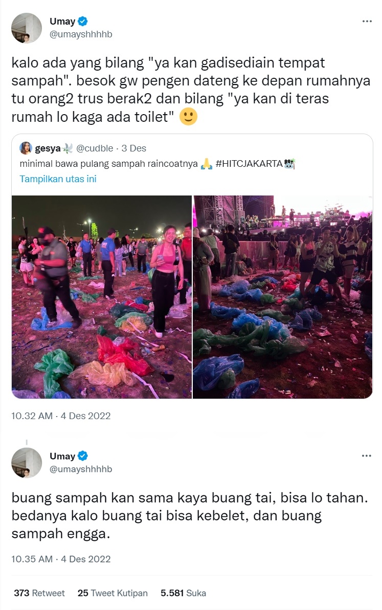 Umay Shahab Geram Lihat Sampah Berserakan di HITC Jakarta 2022