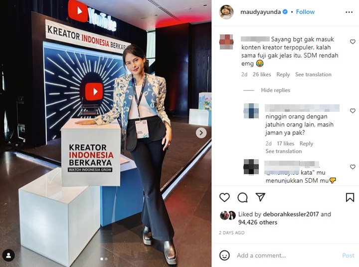 Maudy Ayunda Pamer Jumlah Subscriber YouTube Malah Dibandingkan dengan Fuji An
