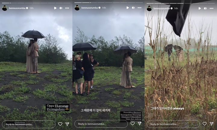 Perjuangan Kaesang dan Erina Gudono Jalani Foto Prewedding di Tengah Hujan Lebat