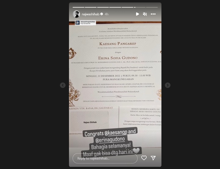 Najwa Shihab Beri Doa dan Minta Maaf Tak Bisa Hadiri Resepsi Kaesang-Erina Najwa Shihab Beri Doa dan Minta Maaf Tak Bisa Hadiri Resepsi Kaesang-Erina